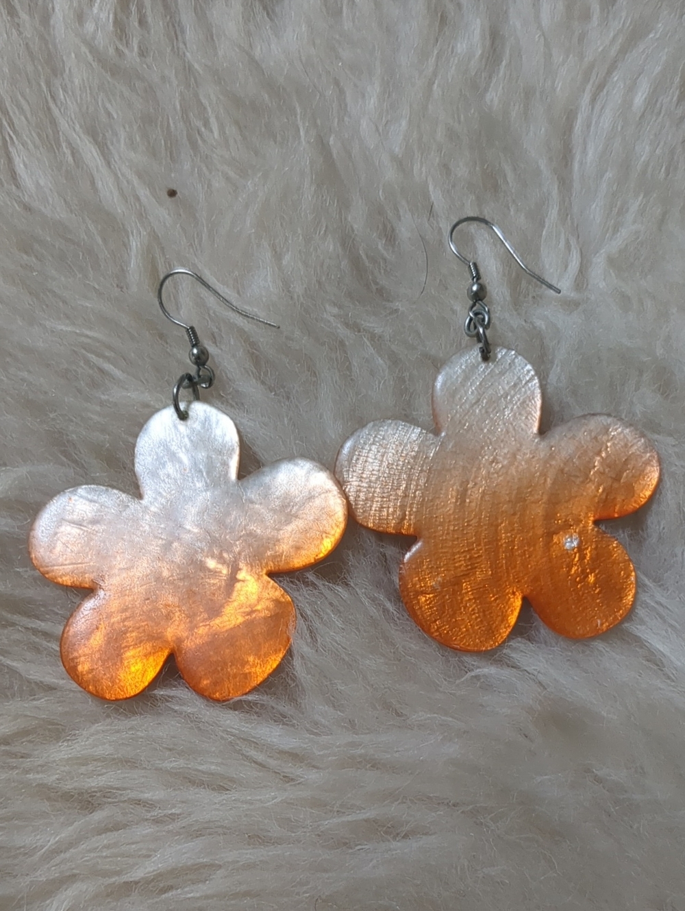 Orange Floral Drop Earrings - Lightweight Women Accessories